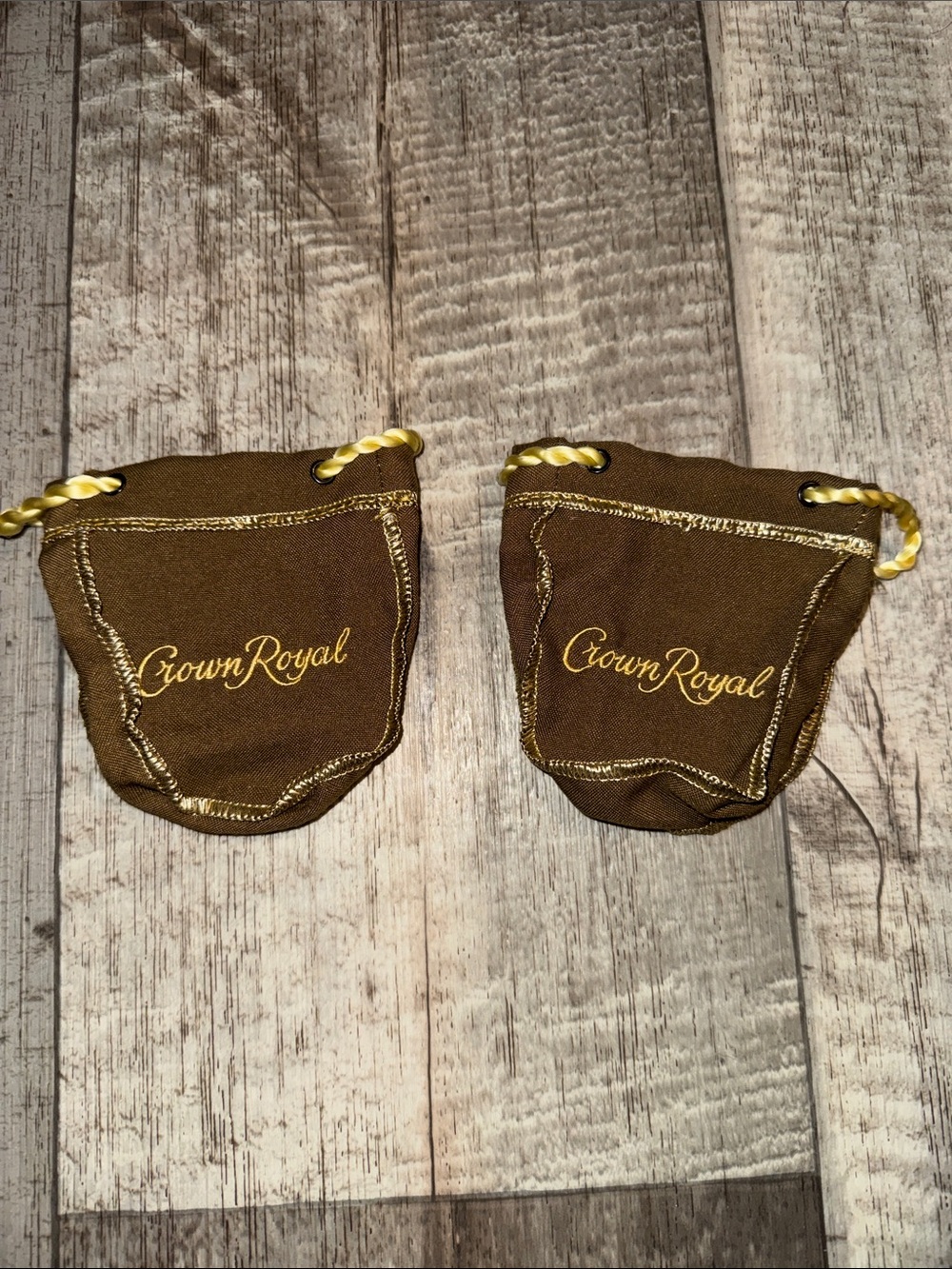 Crown Royal Brown Velvet Drawstring Pouches size-4.5x4 (Set of 2)